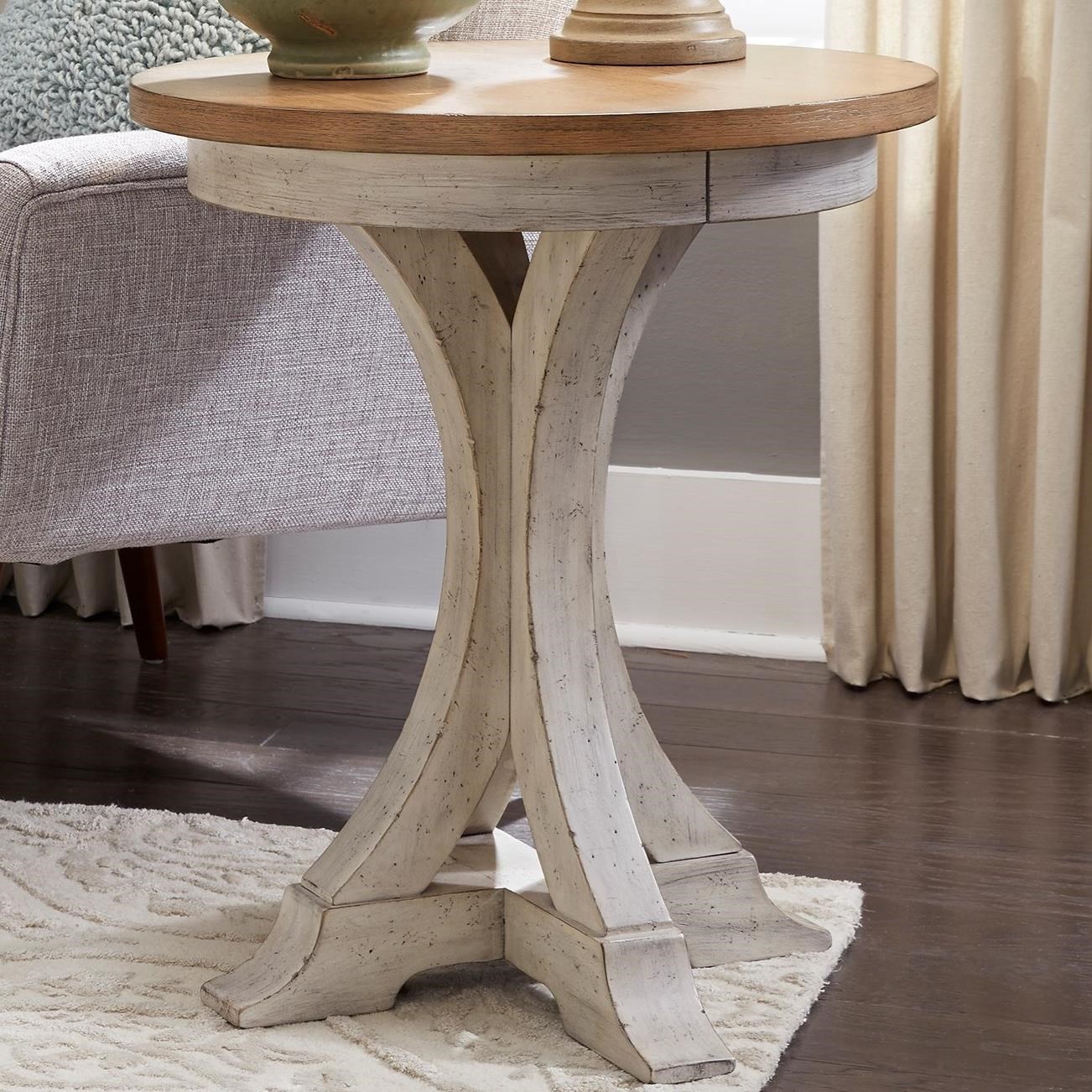 Liberty Furniture Farmhouse Reimagined Round Chair Side Table Godby